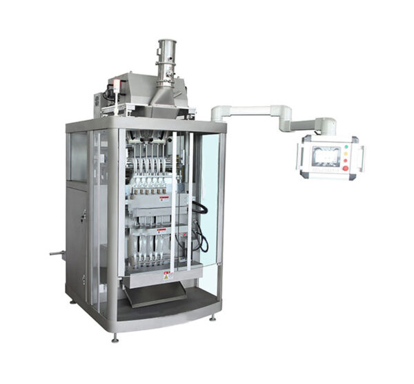 Multilane stick pack machine for powder